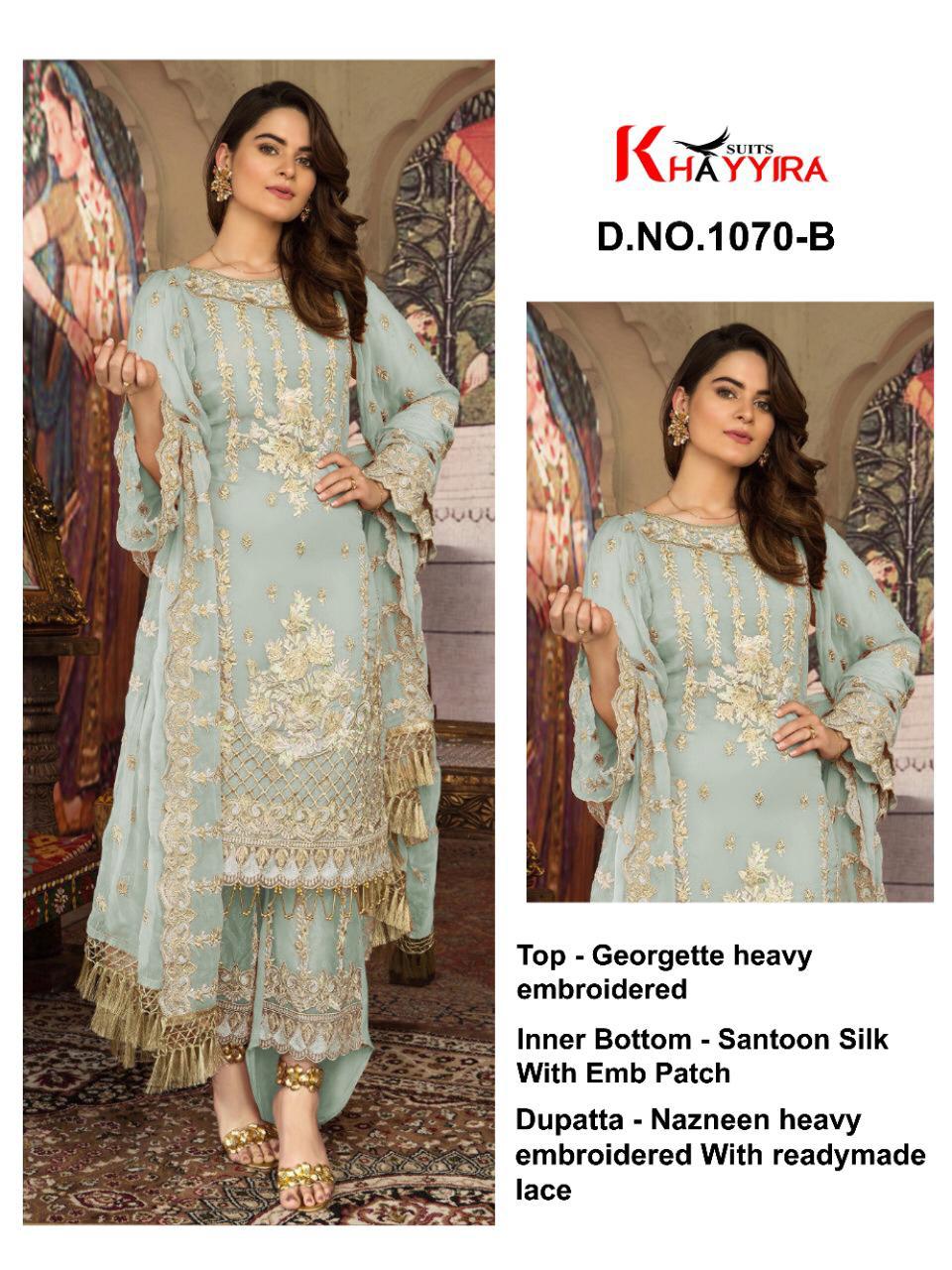 PAKISTANI SUITS D NO 1070B BY KHAYYIRA